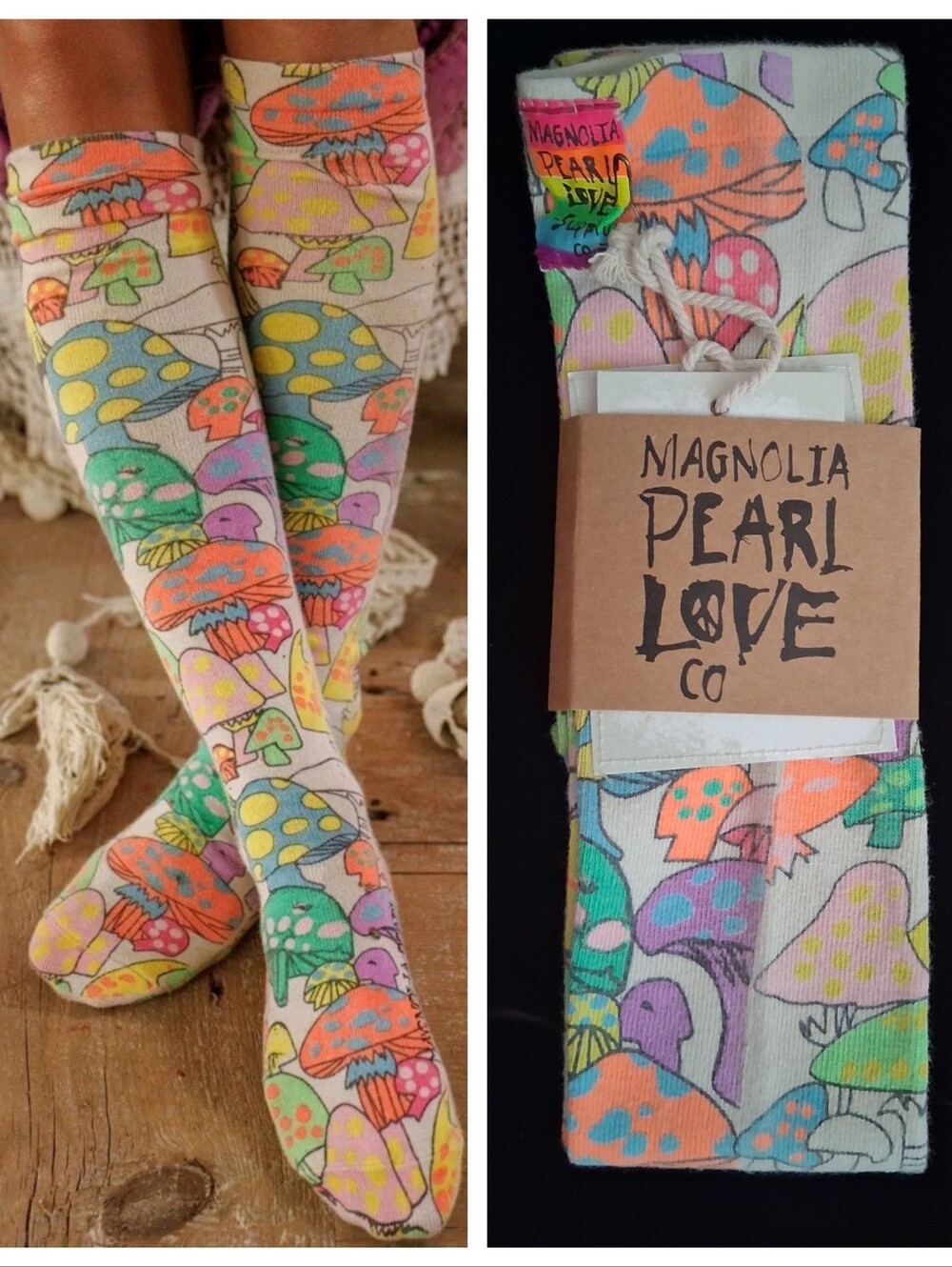 Magnolia Pearl NWT Wonderland OTK Socks over-the-knee cotton-spandex blend socks